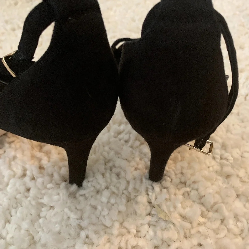 Gorgeous Ann Taylor suede open toe heels . Worn 2x- the only wear is scuff on bo